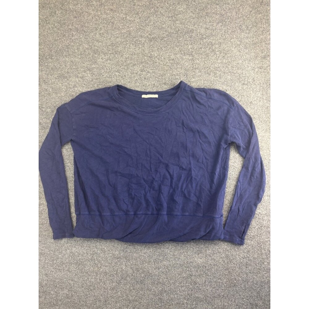 Peruvian Connection Pullover Sweater‎ Women's Medium Blue Thumb Holes Cotton Top